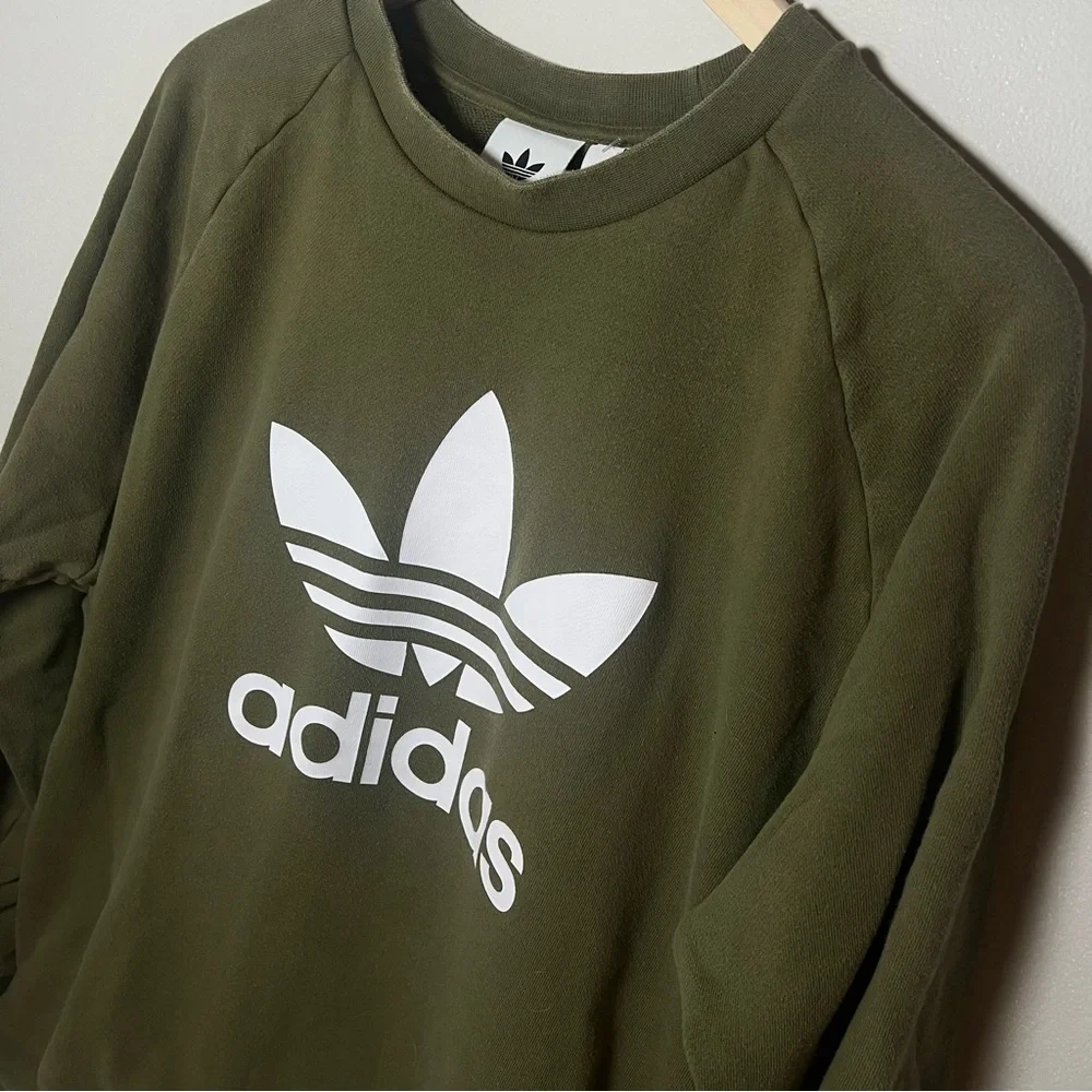 Adidas Adicolor Classics Trefoil Crewneck Sweatshirt Men’s XL Focus Olive Green